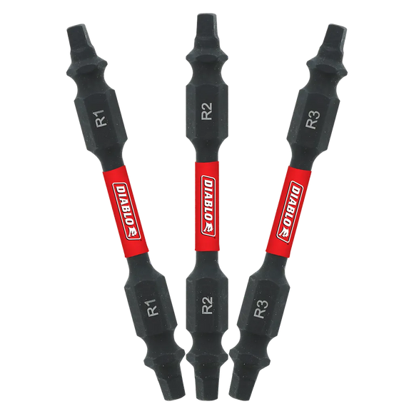 2-1/2 In. Double-Ended Square Drive Bit Assorted Pack (3-Piece)-DDESQV25-S3-2460