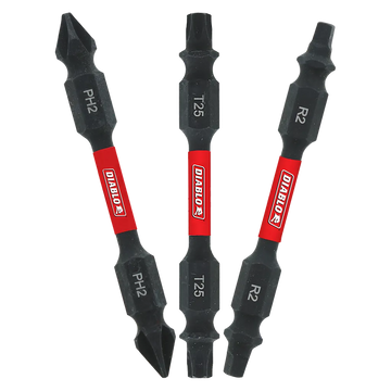 2-1/2 In. Double-Ended Phillips, Square And Torx Drive Bit Assorted Pack (3-Piece)-DDEV25-S3-2462