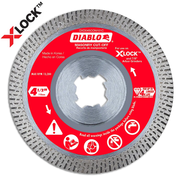 4-1/2 in. Diamond Continuous Masonry Cut-Off with X-LOCK arbor | Diablo Tools | PCS