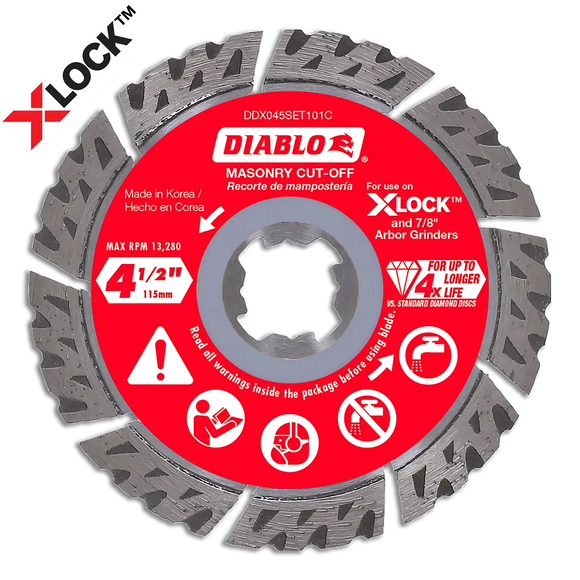 4-1/2 in. Diamond Segmented Turbo Masonry Cut-Off with X-LOCK arbor | Diablo Tools | PCS
