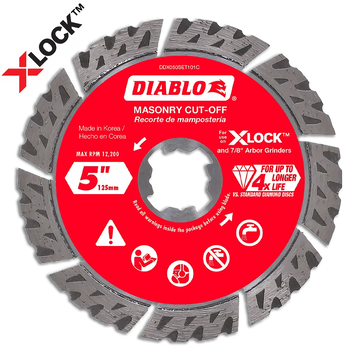 5 in. Diamond Segmented Turbo Masonry Cut-Off with X-LOCK arbor | Diablo Tools | PCS