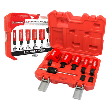 9 Pc General Purpose Bi-Metal Hole Saw Set-DHS09SGP-2488