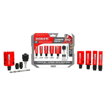 9 Pc Carbide General Purpose Hole Saw Set-DHS09SGPCT-2489