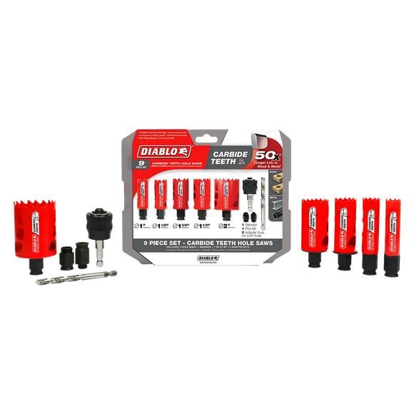 9 Pc Carbide General Purpose Hole Saw Set-DHS09SGPCT-2489