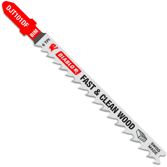 4 in. 6 TPI Bi-Metal T-Shank Jig Saw Blades for Fast Cuts in Wood (5-Pack) | Diablo Tools | PCS