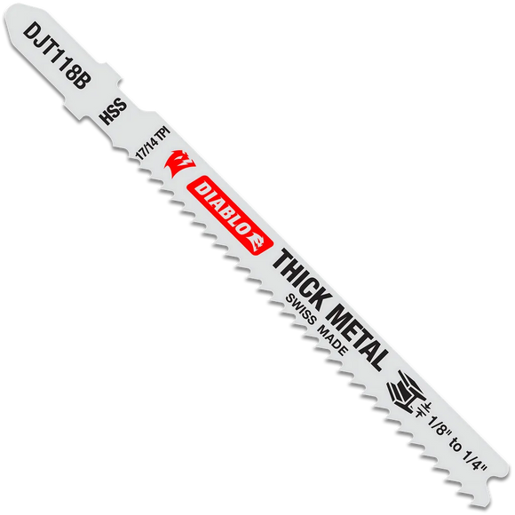 3-5/8 in. 17/14 TPI High Speed Steel T-Shank Jig Saw Blades for Thick Metal (5-Pack) | Diablo Tools | PCS