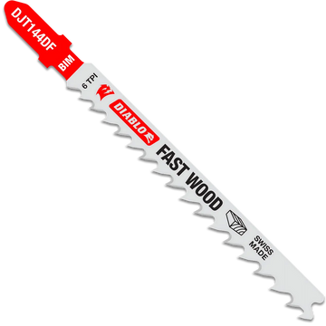4 in. 6 TPI Bi-Metal T-Shank Jig Saw Blades for Fast Wood Cuts (5-Pack) | Diablo Tools | PCS