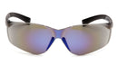 Pyramex Ztek S2575S safety glasses, Blue Mirror lenses, No Anti-fog