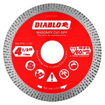 4-1/2 in. Diamond Continuous Rim Cut-Off Discs¬†for Masonry | Diablo Tools | PCS