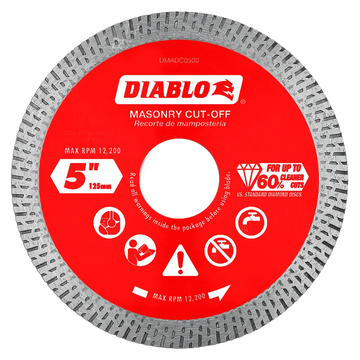 5 in. Diamond Continuous Rim Cut-Off Discs¬†for Masonry | Diablo Tools | PCS