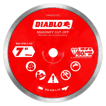 7 in. Diamond Continuous Rim Cut-Off Discs¬†for Masonry | Diablo Tools | PCS