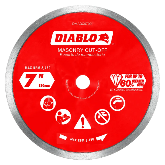 7 in. Diamond Continuous Rim Cut-Off Discs¬†for Masonry | Diablo Tools | PCS