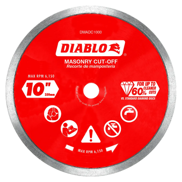 10 in. Diamond Continuous Rim Cut-Off Discs¬†for Masonry | Diablo Tools | PCS