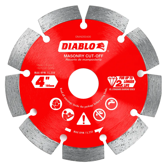4 in. Diamond Segmented Cut-Off Discs for Masonry | Diablo Tools | PCS