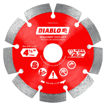 4-1/2 in. Diamond Segmented Cut-Off Discs for Masonry | Diablo Tools | PCS