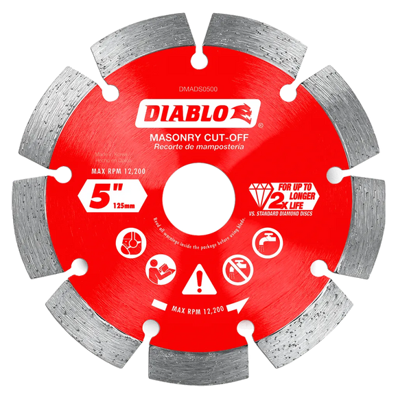 5 in. Diamond Segmented Cut-Off Discs for Masonry | Diablo Tools | PCS