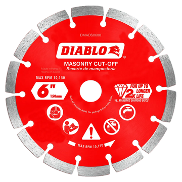 6 in. Diamond Segmented Cut-Off Discs for Masonry | Diablo Tools | PCS