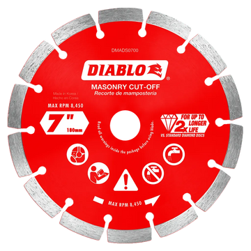 7 in. Diamond Segmented Cut-Off Discs for Masonry | Diablo Tools | PCS
