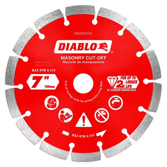7 in. Diamond Segmented Cut-Off Discs for Masonry | Diablo Tools | PCS