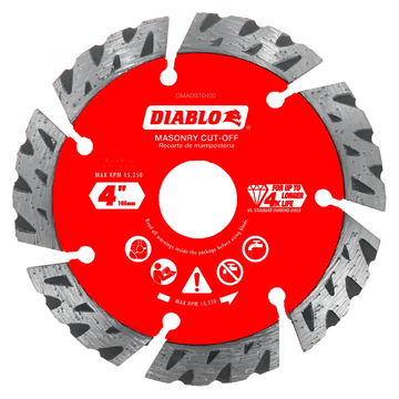 4 in. Diamond Segmented Turbo Cut-Off Discs for Masonry | Diablo Tools | PCS