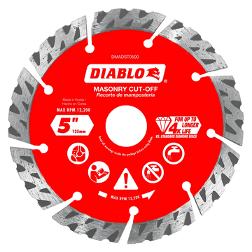 5 in. Diamond Segmented Turbo Cut-Off Discs for Masonry | Diablo Tools | PCS