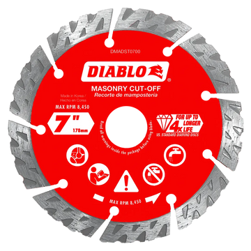7 in. Diamond Segmented Cut-Off Discs for Masonry | Diablo Tools | PCS