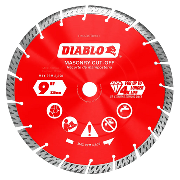9 in. Diamond Segmented Turbo Cut-Off Discs for Masonry | Diablo Tools | PCS