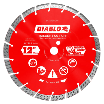 12 in. Diamond Segmented Turbo Cut-Off Discs for Masonry | Diablo Tools | PCS