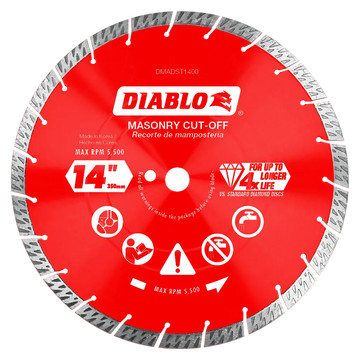 14 in. Diamond Segmented Turbo Cut-Off Discs for Masonry | Diablo Tools | PCS