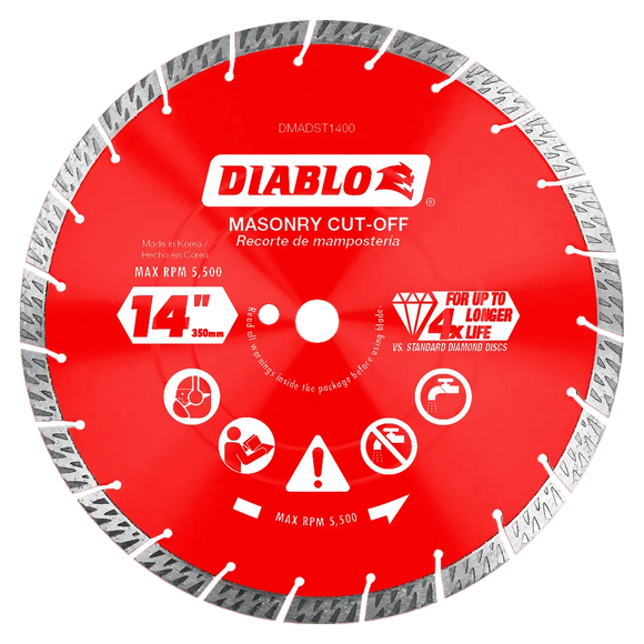 14 in. Diamond Segmented Turbo Cut-Off Discs for Masonry | Diablo Tools | PCS