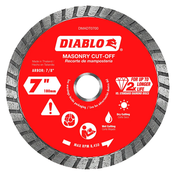 7 in. Diamond Turbo Cut-Off Discs for Masonry | Diablo Tools | PCS