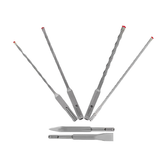 6pc SDS-Plus Rebar Demon‚™ 4-Cutter Full Carbide Head Hammer Drill Bit & Chisel Set (6-Piece) | Diablo Tools | PCS