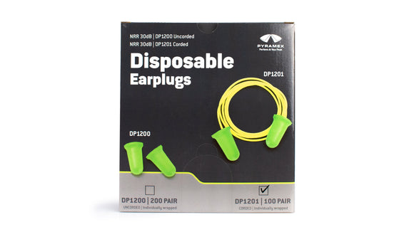 Pyramex - DP1200 - DP1200 - Bell Shaped Plug - uncorded - Polybag with dispenser- 200 pair/box - DP1200_DP1201_Box_F