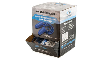 Pyramex - DPD1001 - DPD1001 - Blue corded metal detectable disposable earplugs  - 100 pair/box - DPD1001_BOX