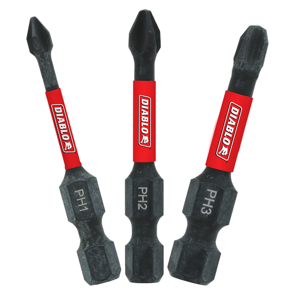 2 In. Phillips Drive Bit Assorted Pack (3-Piece)-DPHV2-S3-3024