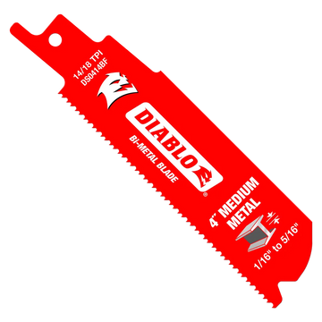 4 in. Bi-Metal Recip Blade for Medium Metal Cutting (3/32 in. to 5/16 in.) (2-Pack) | Diablo Tools | PCS