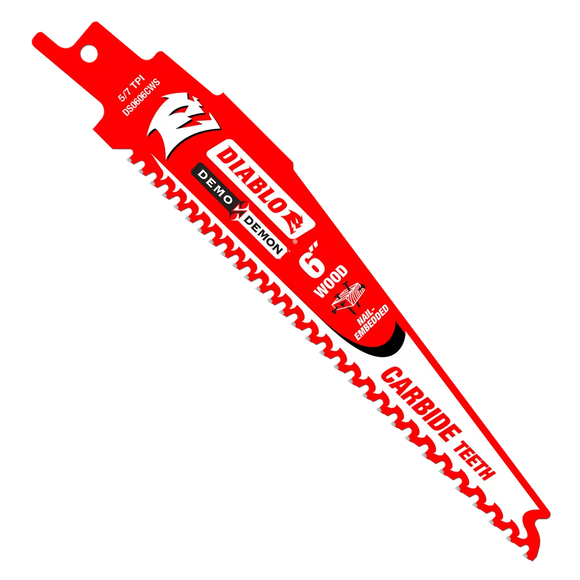 6 in. Demo Demon Carbide Recip Blade for Nail-Embedded Wood (3-Pack) | Diablo Tools | PCS