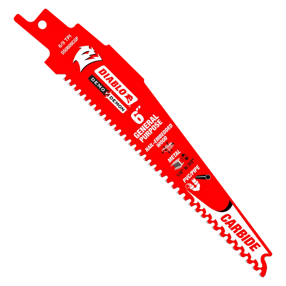 6 in. Demo Demon Carbide General Purpose Recip (10-Pack) | Diablo Tools | PCS