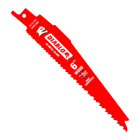 6 in. Bi-Metal Recip Blade for Nail Embedded Wood | Diablo Tools | PCS