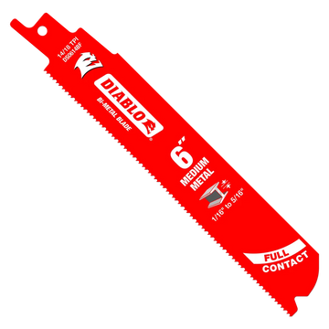 6 in. Bi-Metal Recip Blade for Medium Metal Cutting (3/32 in. to 5/16 in.) | Diablo Tools | PCS