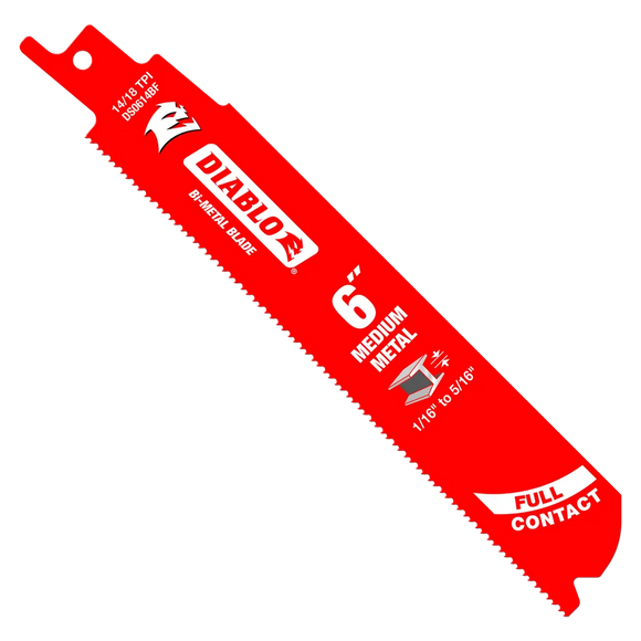 6 in. Bi-Metal Recip Blade for Medium Metal Cutting (3/32 in. to 5/16 in.) (25-Pack) | Diablo Tools | PCS