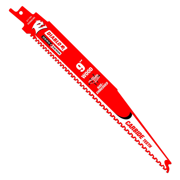 9 in. Demo Demon Carbide Recip Blade for Nail-Embedded Wood | Diablo Tools | PCS