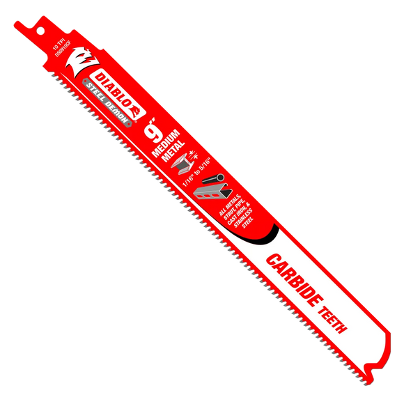 9 in. Steel Demon Carbide Recip Blades for Medium Metal (1/16 in. - 5/16 in.) Cutting | Diablo Tools | PCS