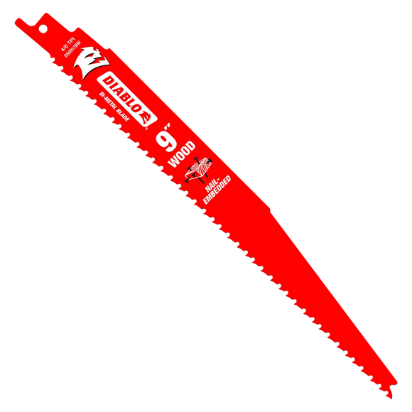 9 in. Bi-Metal Recip Blade for Nail Embedded Wood | Diablo Tools | PCS