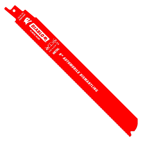 9 in. Bi-Metal Recip Blade for Auto Dismantling (Cuts Metals 1/16 in. to 5/16 in.) (25-Pack) | Diablo Tools | PCS