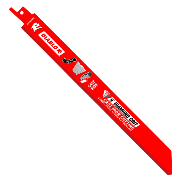 9 in. Diamond Grit Recip Blade for Cast Iron, Fiber Cement, Masonry, and Fiberglass | Diablo Tools | PCS