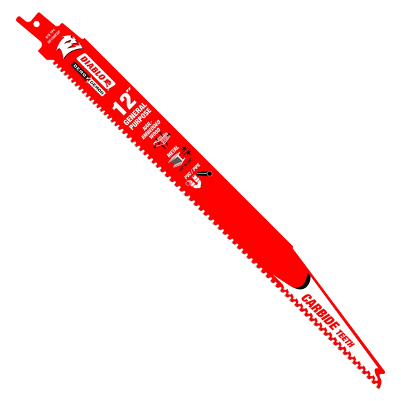 12 in. Demo Demon Carbide General Purpose Recip | Diablo Tools | PCS