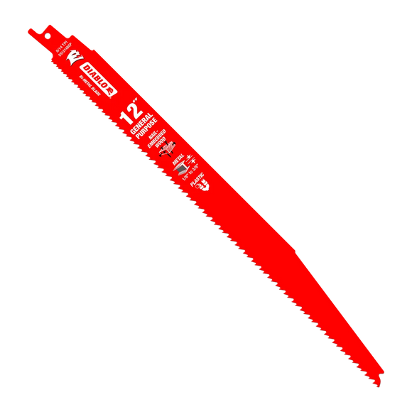 12 in. Bi-Metal Recip Blade for Nail-Embedded Wood, Metal, and Plastic (5-Pack) | Diablo Tools | PCS
