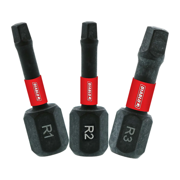 1 in. Square Drive Bit Assorted Pack (3-Piece) | Diablo Tools | PCS