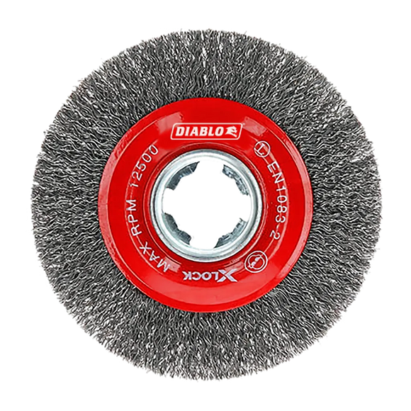 4 in. X-LOCK Carbon Steel Crimped Wire Wheel | Diablo Tools | PCS